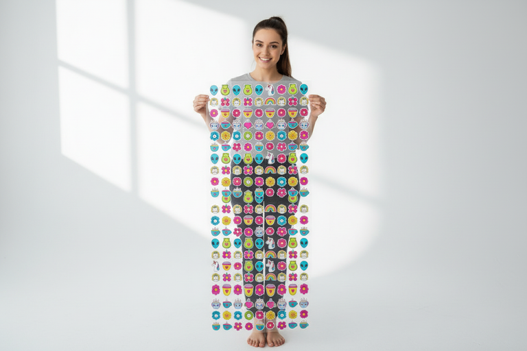 SAME GIRL SHOWING A 35 BY 120 INCH dtf gang print